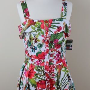 Gabby Skye Fit N Flare Sundress Hibiscus Floral 10